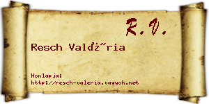 Resch Valéria névjegykártya